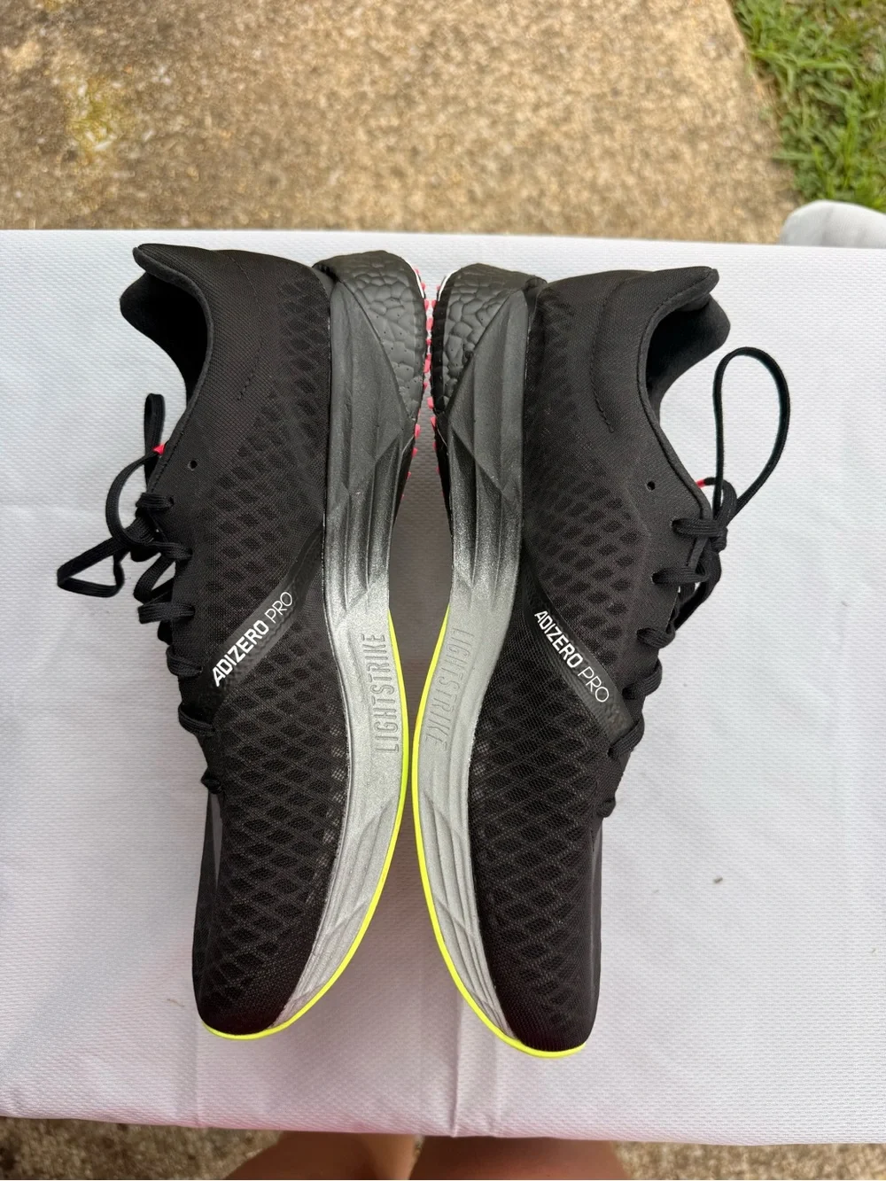 Adidas Adizero Pro LIGHTSTRIKE — Lightweight Athletic Sneakers with Neon Accents